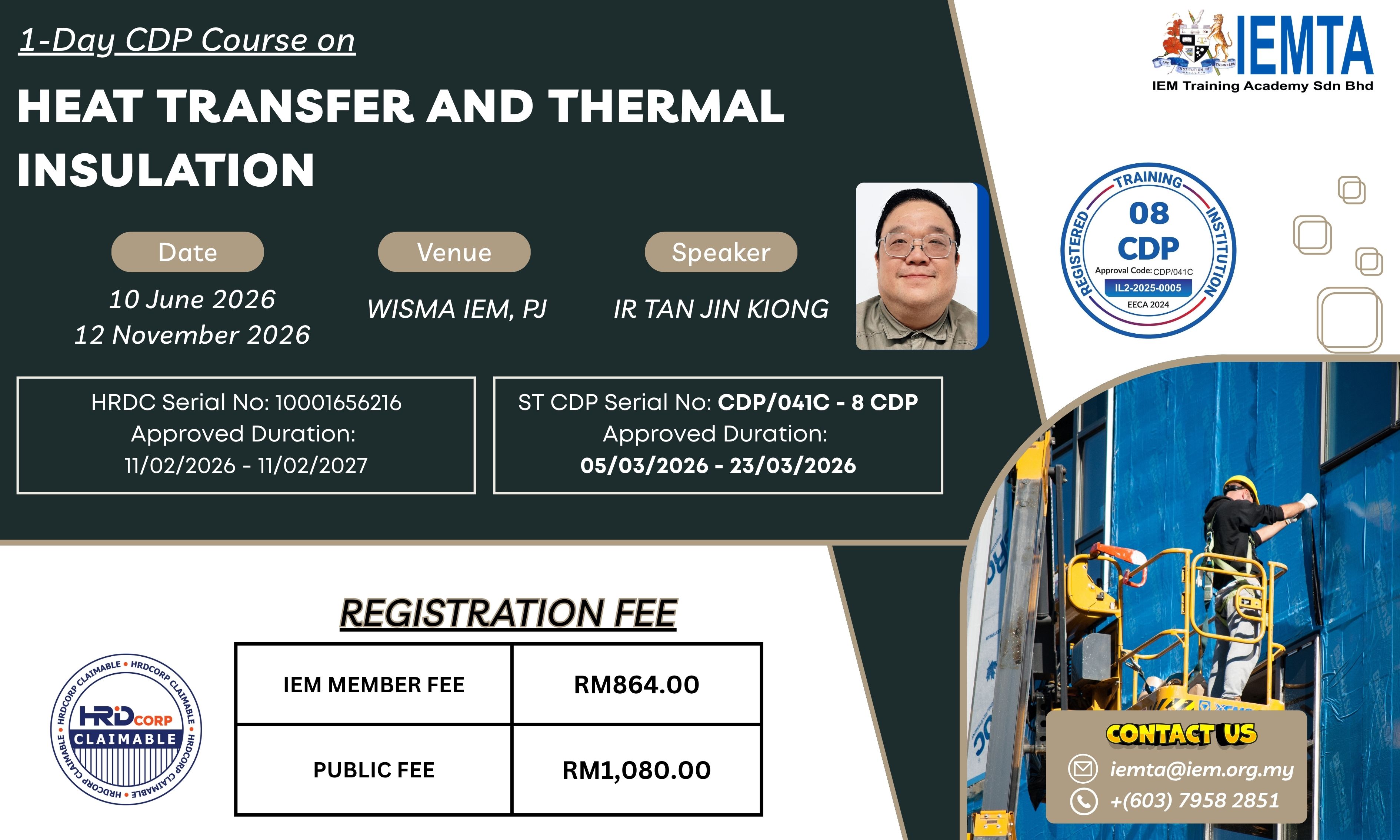 1-Day CDP Course on  Heat Transfer and Thermal Insulation